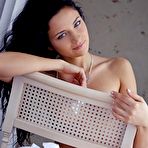 Fourth pic of Adorable brunette teen chick Ardelia A wears nothing but stockings in hot softcore photos