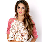 First pic of Busty babe August Ames strips and poses her big melons in nothing but panty