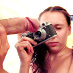 Third pic of Pigtailed teen girl playing with camera, jerking off a cock and getting banged by it (preview pictures)