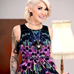 First pic of Inked busty hottie Kleio Valentien slides her ass onto a thick wang and rides it good