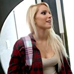 Second pic of Cum loving blue-eyed blonde Vanessa Cage gets her neat smooth pussy fucked