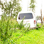 First pic of Redhead amateur Flora masturbating in back of van at PinkWorld Blog