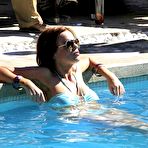 Fourth pic of Maria Fowler sexy in blue bikini poolside shots