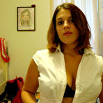 Second pic of The busty gf squeezes her big natural breasts