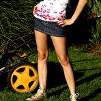 First pic of Blonde chick Bianca Golden uses vegetables for masturbating pussy in the garden