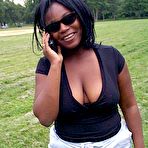 Fourth pic of Brenda is a hot sexy mama who wants to get freaky whenever and wherever. Watch her exposing her black boobs and round black booty outside