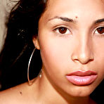 Fourth pic of Black haired sweet latina Ruth Medina poses naked at the seaside in the sunset