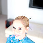 First pic of The licentious milf Aimee Addison happily sucking cock and getting fresh cum shot