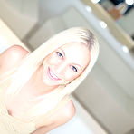 First pic of Lusty blonde Kacey Jordan hotly poses and eats cock down yearning for rich facial