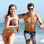 Second pic of Nathalia Ramos sexy in orange bikini on the beach