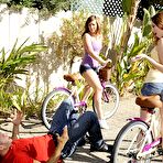 Second pic of Maddy Oreilly and her cute girlfriend Marie McCray work on a thick rod together for cumshots