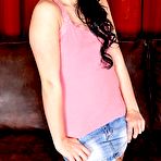 First pic of Small titted brunette lass Bettina DiCapri takes big cock up her shaved teen pussy