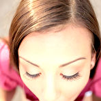 Third pic of Beautiful teen girl Talia Nubiles gives deep blowjob POV style and spreads her ass cheeks