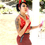 First pic of 
      Kimberly Chi takes a hard pounding on the leather couch
    