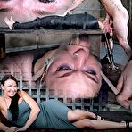 First pic of SexPreviews - London River high heels brunette in wrap bondage is deepthroated by maledoms