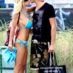 Second pic of Shauna Sand sexy in blue bikini on the beach