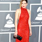 Second pic of Skylar Grey side of boob in red dress