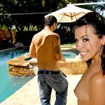 Third pic of Danica Dillan gets her tight pussy drilled by pretty long cock at the poolside