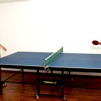 First pic of Nude lesbian chicks Eufrat and Promesita are on the tennis table reaching orgasm with the racket