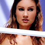 Third pic of Busty brunette babe Amy Reid is kinkily playing with the hot smooth melons