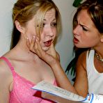 Third pic of Pale skinned girl gets her ass strapon fucked from behind by angry big tit brunette Tory Lane