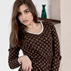 First pic of Penelope Fiore strips naked on a new couch - PussyFur.com