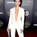 Third pic of Karrueche Trans no bra under white jacket at Star Wars The Force Awakens premiere