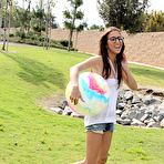 Third pic of Cute honeys Lexi Bloom and April ONeil are ready for some fetish outdoor action.