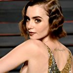 Fourth pic of Lily Collins sideboob at 2016 Vanity Fair Oscar Party