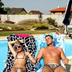 First pic of Scrawny teen Gina Gerson cuts her sunbathing short for a hardcore dicking beside the pool.