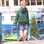 First pic of PinkFineArt | Blonde Pisses In Car Park from Got2Pee