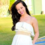 First pic of Filthy brunette Aurora FTV is fooling around outdoor pretending not to notice nude tits and pussy