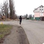 Fourth pic of PinkFineArt | Babe Pees Behind Bus Stop from Got2Pee