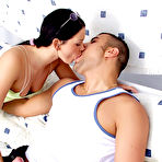 Second pic of Black haired barefoot girl Christina Bella with bald pussy satisfies her appetite for anal sex