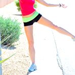 First pic of Rahyndee James gets so hot from running that she has to take it all off right there in the street