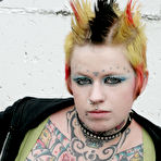 First pic of Rachel Face strips outdoors to prove that she has tattoos from top to toe