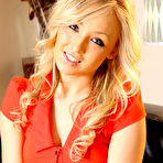 First pic of Danni King Blonde Glamour Model in Red Stockings