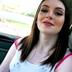Second pic of Maya Kendrick rides the driver's pole in the back seat