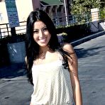 First pic of Very horny threesome with lusty brunette Kimberly Gates satisfied by two black cocks