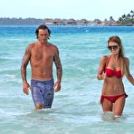 Second pic of Audrina Patridge cleavage in bikini on vacation in Bora Bora