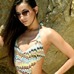 First pic of Georgia Jones Slender Pornstar Loses Swimsuit by a Cave