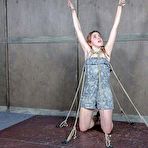 Third pic of SexPreviews - Amarna Miller is rope bound standing on black high heels her pussy toyed to orgasm