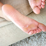 Fourth pic of 
      Shona River rubs his dick with her sweet pussy and slender feet
    
