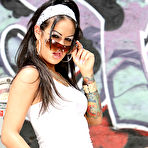 First pic of Angelina Valentine Classic Bad Girl Pornstar Flashes in the Hood