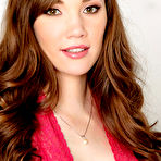 First pic of Aria Amor Sexy Brunette in Red Lace Shows Slender Curves