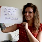 First pic of Dirty Brit Ava Austen strips her red dress and sexy black undies spread-eagling in her purple pumps