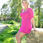 First pic of Stiletto Girl - Sexy hot blonde in black sheer lacy stockings and black stilettos