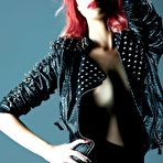 Fourth pic of Redhead Bojana Kostic posing topless for mag