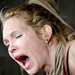 Second pic of SexPreviews - Rain DeGrey busty in net stockings is rope bound for spanking by maledom