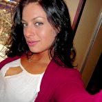 First pic of Black haired busty Angelica Raven removes her lingerie before doing oral job